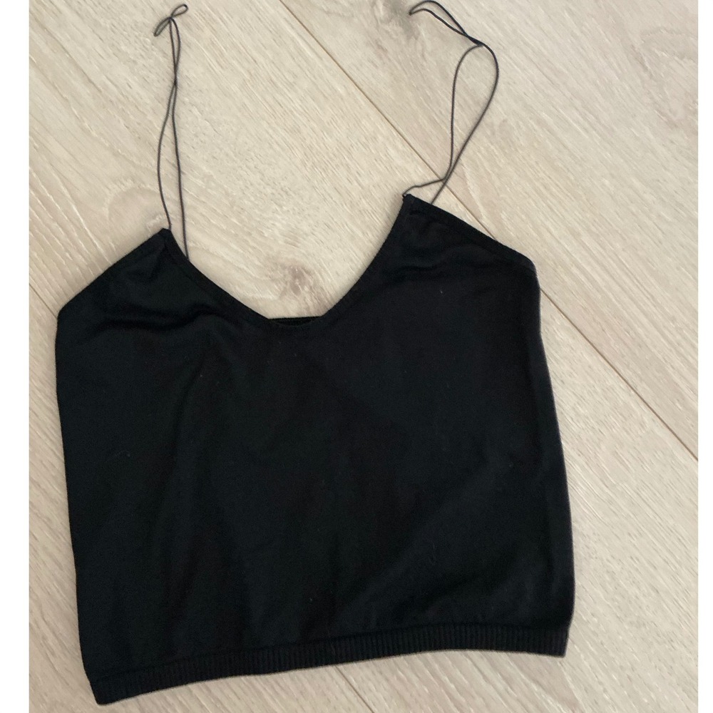 Free People Intimately Seamless V Neck Cami Black Spaghetti Strap Tank Top XS